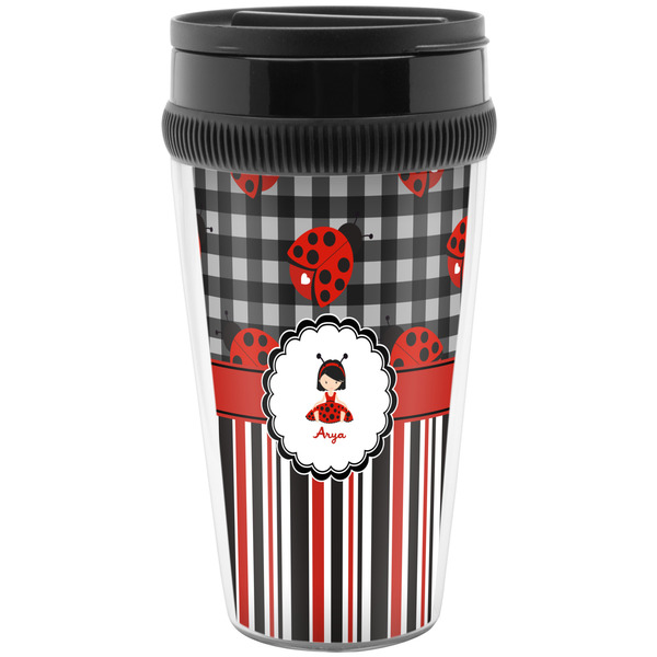 Custom Ladybugs & Stripes Acrylic Travel Mug without Handle (Personalized)