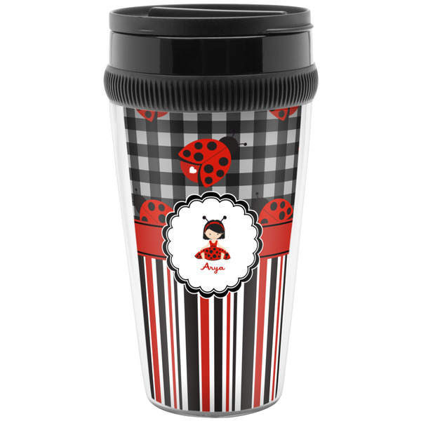 Custom Ladybugs & Stripes Acrylic Travel Mug without Handle (Personalized)