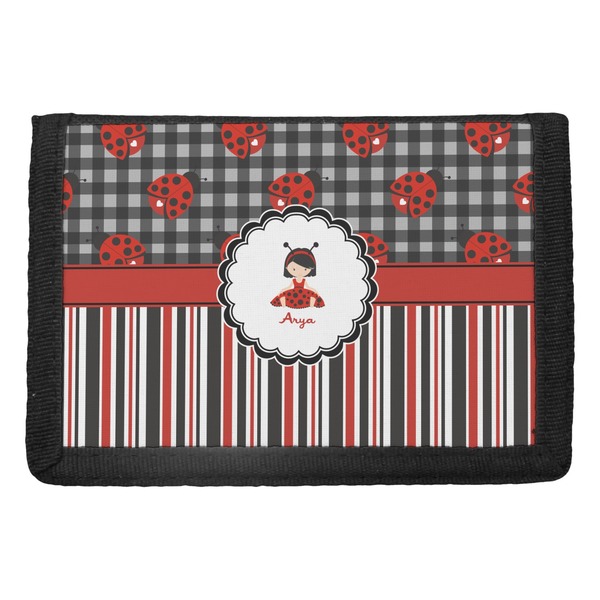 Custom Ladybugs & Stripes Trifold Wallet (Personalized)
