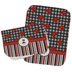 Ladybugs & Stripes Burp Cloths - Fleece - Set of 2 w/ Name or Text
