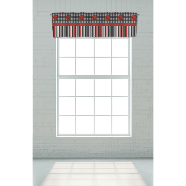 Ladybugs & Stripes Valance - On window