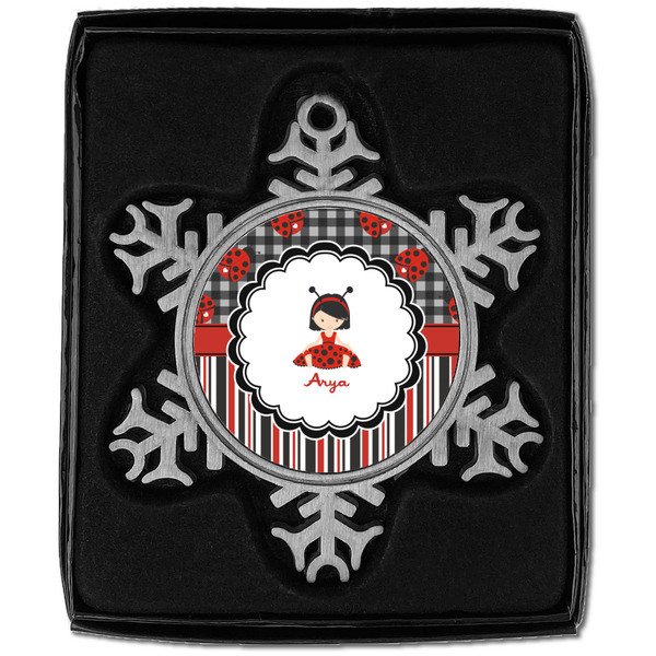 Ladybugs & Stripes Vintage Snowflake - In box