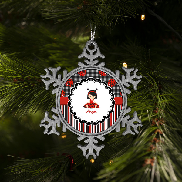 Ladybugs & Stripes Vintage Snowflake - (LIFESTYLE)