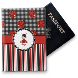 Ladybugs & Stripes Vinyl Passport Holder (Personalized)