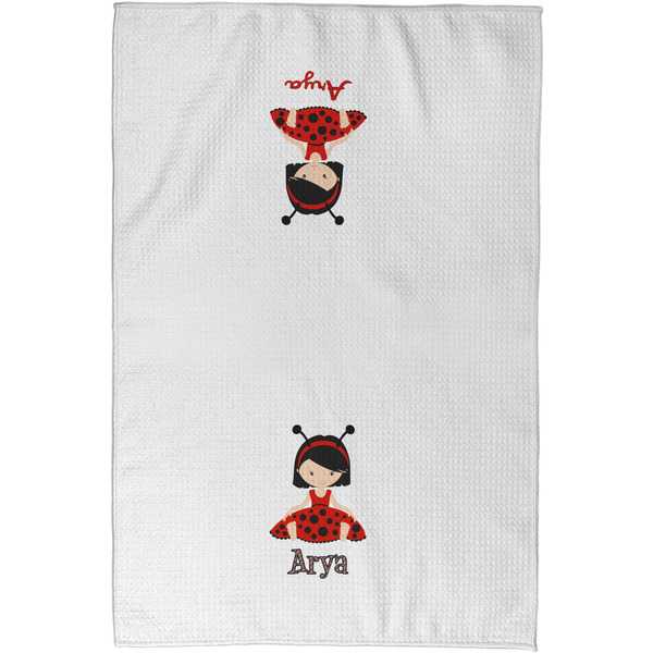 Ladybugs & Stripes Waffle Towel - Partial Print - Approval Image