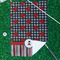 Ladybugs & Stripes Waffle Weave Golf Towel - In Context