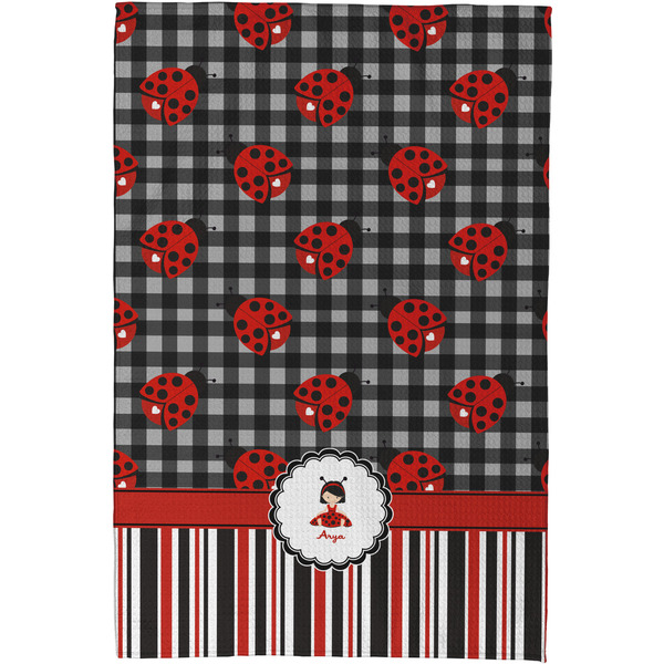 Ladybugs & Stripes Waffle Weave Towel - Full Color Print - Approval Image