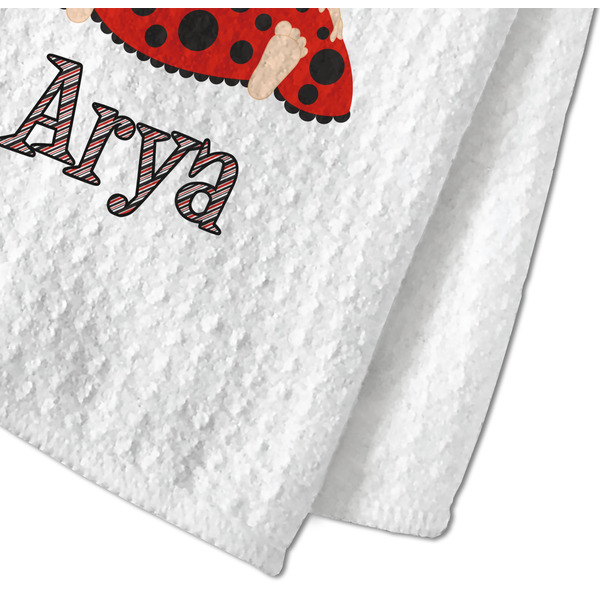 Ladybugs & Stripes Waffle Weave Towel - Closeup of Material Image