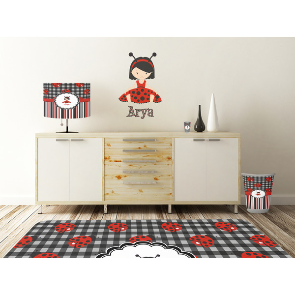 Ladybugs & Stripes Wall Graphic Decal Wooden Desk