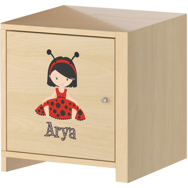 Ladybugs & Stripes Wall Graphic on Wooden Cabinet
