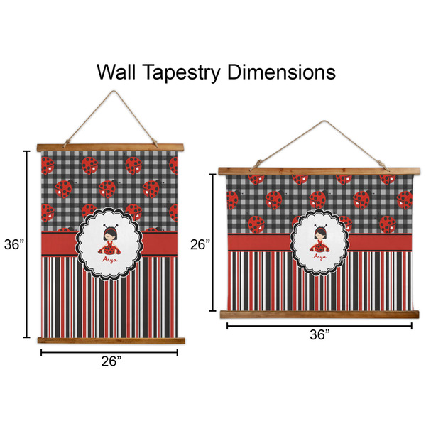 Ladybugs & Stripes Wall Hanging Tapestries - Parent/Sizing