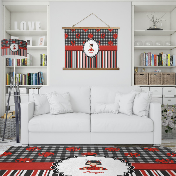 Ladybugs & Stripes Wall Hanging Tapestry - IN CONTEXT