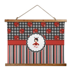 Ladybugs & Stripes Wall Hanging Tapestry - Wide (Personalized)