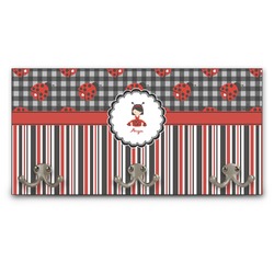 Ladybugs & Stripes Wall Mounted Coat Rack (Personalized)