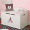 Ladybugs & Stripes Wall Name & Initial Small on Toy Chest