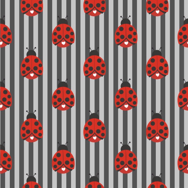Custom Ladybugs & Stripes Wallpaper & Surface Covering (Peel & Stick 24"x 24" Sample)