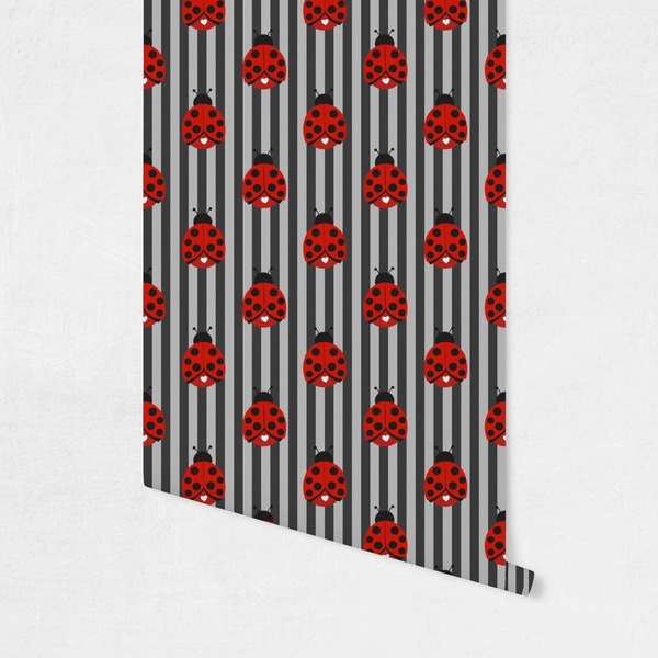 Ladybugs & Stripes Wallpaper on Wall