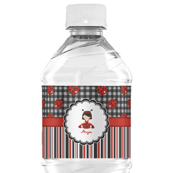 Ladybugs & Stripes Water Bottle Labels - Custom Sized (Personalized)