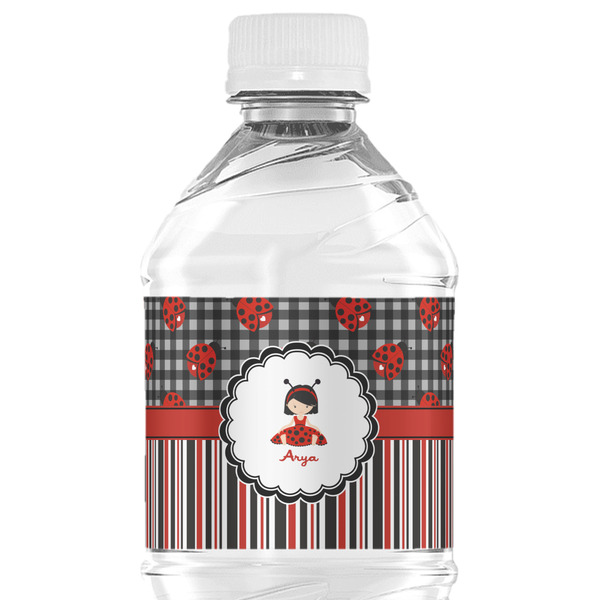 Custom Ladybugs & Stripes Water Bottle Labels - Custom Sized (Personalized)