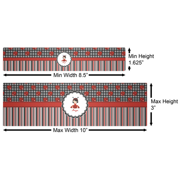 Ladybugs & Stripes Water Bottle Labels w/ Dimensions