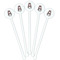 Ladybugs & Stripes White Plastic 5.5" Stir Stick - Fan View