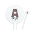 Ladybugs & Stripes White Plastic 5.5" Stir Stick - Round - Closeup