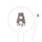 Ladybugs & Stripes White Plastic 6" Food Pick - Round - Closeup