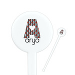 Ladybugs & Stripes 7" Round Plastic Stir Sticks - White - Single Sided (Personalized)