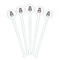 Ladybugs & Stripes White Plastic 7" Stir Stick - Round - Fan View