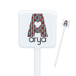 Ladybugs & Stripes Square Plastic Stir Sticks (Personalized)