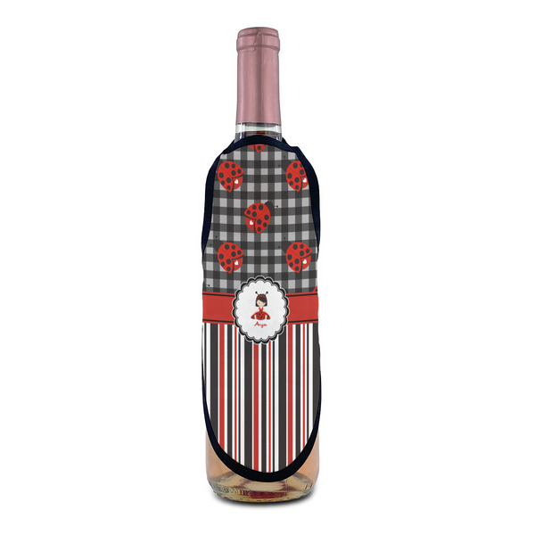 Ladybugs & Stripes Wine Bottle Apron - IN CONTEXT