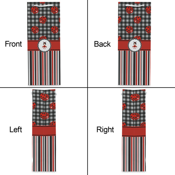 Ladybugs & Stripes Wine Gift Bag - Matte - Approval