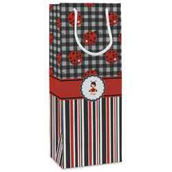 Ladybugs & Stripes Wine Gift Bags - Matte (Personalized)