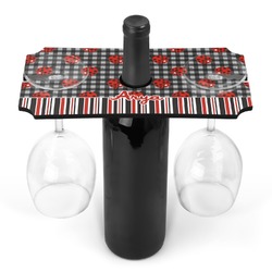 Ladybugs & Stripes Wine Bottle & Glass Holder (Personalized)