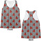 Ladybugs & Stripes Womens Racerback Tank Tops - Medium - Front and Back