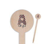 Ladybugs & Stripes Round Wooden Food Picks (Personalized)