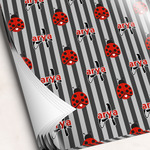 Ladybugs & Stripes Wrapping Paper Sheets - Single-Sided - 20" x 28" (Personalized)