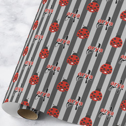 Ladybugs & Stripes Wrapping Paper Roll - Large - Matte (Personalized)