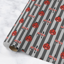 Ladybugs & Stripes Wrapping Paper Roll - Medium - Matte (Personalized)