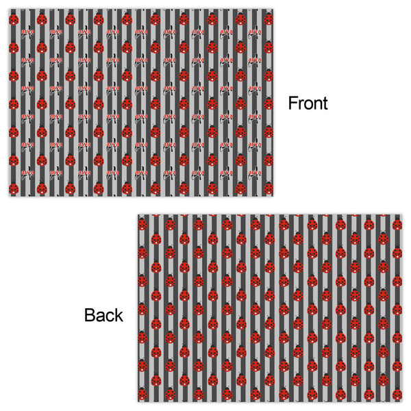 Ladybugs & Stripes Wrapping Paper Sheet - Double Sided - Front & Back