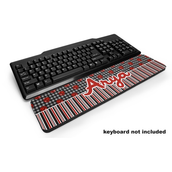 Custom Ladybugs & Stripes Keyboard Wrist Rest (Personalized)