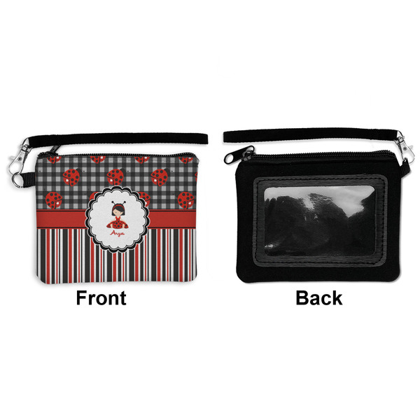 Ladybugs & Stripes Wristlet ID Cases - Front & Back
