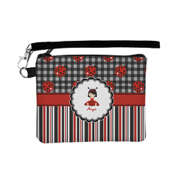 Ladybugs & Stripes Wristlet ID Case w/ Name or Text