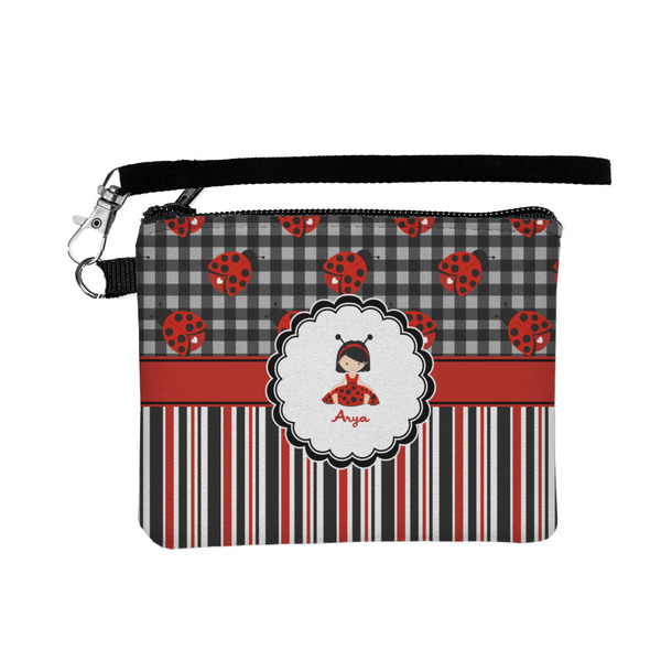 Custom Ladybugs & Stripes Wristlet ID Case w/ Name or Text