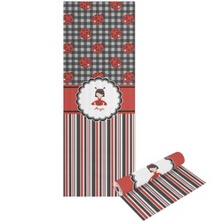 Ladybugs & Stripes Yoga Mat - Printed Front and Back (Personalized)