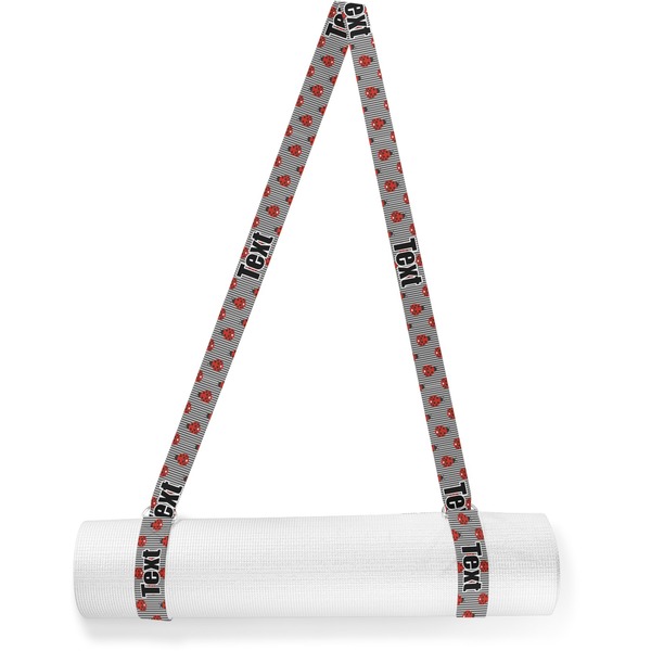 Custom Ladybugs & Stripes Yoga Mat Strap (Personalized)