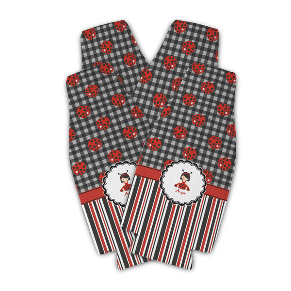 Ladybugs & Stripes Zipper Bottle Cooler - Set of 4 - PARENT MAIN (flat)
