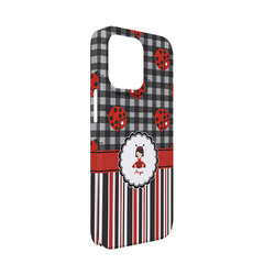 Ladybugs & Stripes iPhone Case - Plastic - iPhone 13 Mini (Personalized)