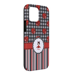 Ladybugs & Stripes iPhone Case - Rubber Lined - iPhone 13 Pro Max (Personalized)