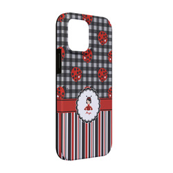 Ladybugs & Stripes iPhone Case - Rubber Lined - iPhone 13 Pro (Personalized)